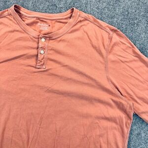 UNTUCKit Long-Sleeve Pima Cotton Zede Henley Shirt Men's 2XL Orange Stretch Big